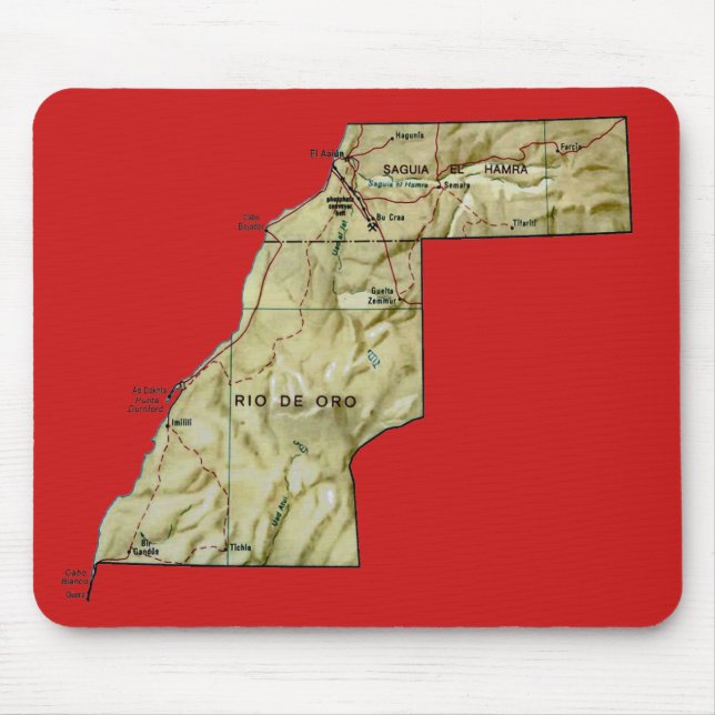 Western Sahara Map Mousepad (Front)