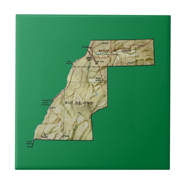 Western Sahara Map Tile (Front)