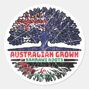 Western Sahara Sahrawi Australian Australia Tree Classic Round Sticker