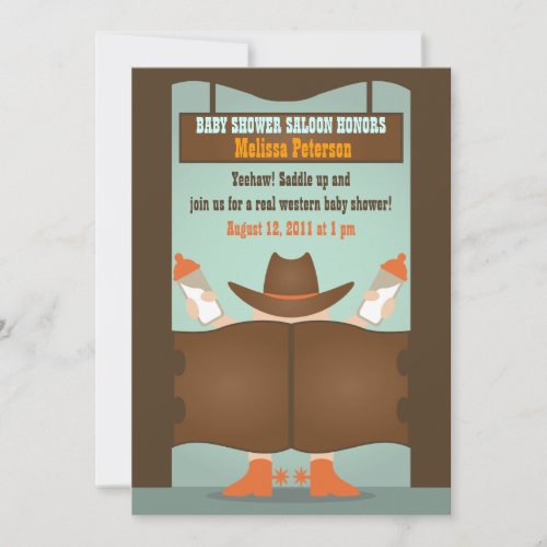 Western Saloon Baby Shower Invitation