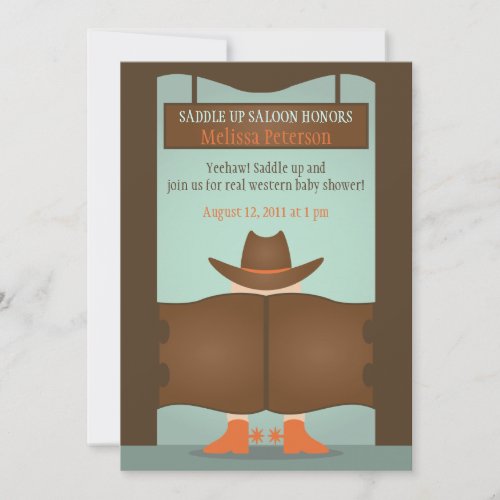 Western Saloon Baby Shower Invitation