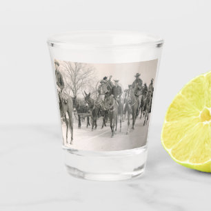 Western Salt Gras Trail Ride Cowboys Cowgirls Shot Glass
