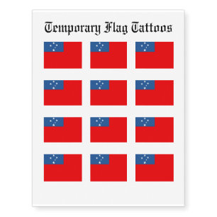 Western Samoa Flag Temporary Tattoos