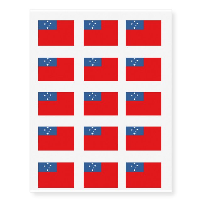 Western Samoa Flag Temporary Tattoos (Front)