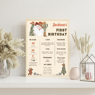 Western Santa Birthday Milestone Sign
