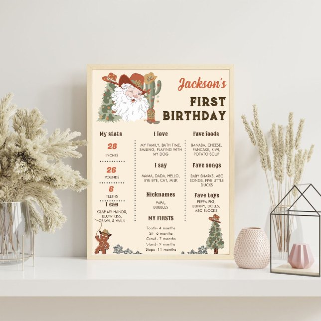 Western Santa Birthday Milestone Sign (Creator Uploaded)