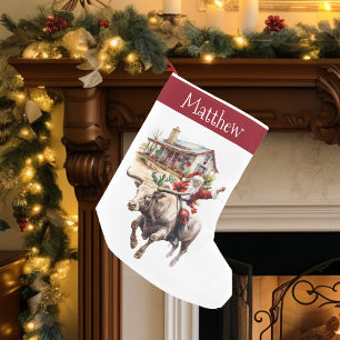Western Santa Cowboy Christmas Southwestern Small Christmas Stocking