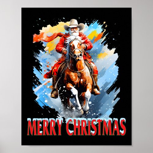 Western Santa Merry Christmas  Poster