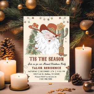 Western Santa Tis The Season Christmas Party Invitation
