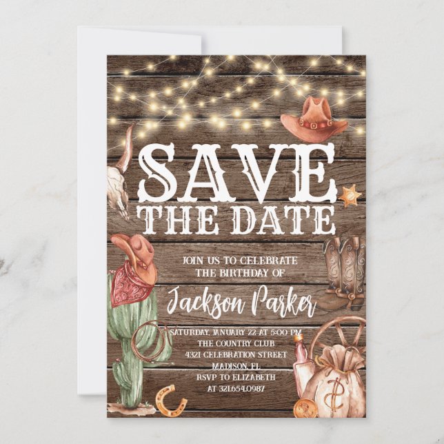 Western Save the Date Birthday Country Birthday Invitation (Front)