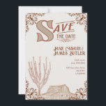 Western Save The Date Card<br><div class="desc">Let friends and family know you're hitching your wagons with these whimsical western save-the-date cards. No matter what you're planning for this special date,  these elegant cards with victorian designs and timeless old west sketch drawings will make it an event to remember.</div>