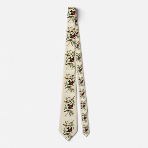 Western Scarlet Tanagers Audubon Birds of America Neck Tie