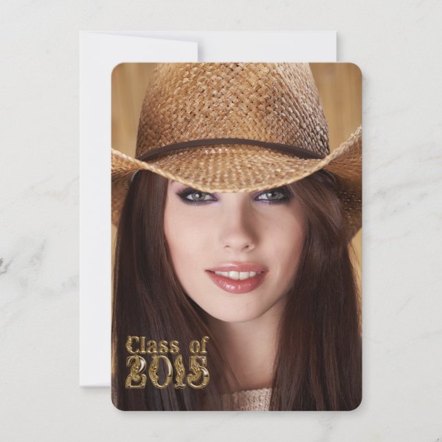 Western Script Class of 2015 Graduation Invitation (Front)