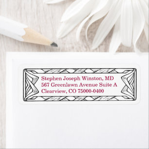 Western Scroll Design Return Address White Label