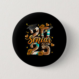 Western Senior 2025 Cowhide Graduation Cl Of 2025  Button
