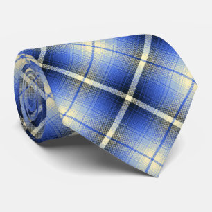 Western Shadow Plaid Navy and Royal Two-sided Neck Tie