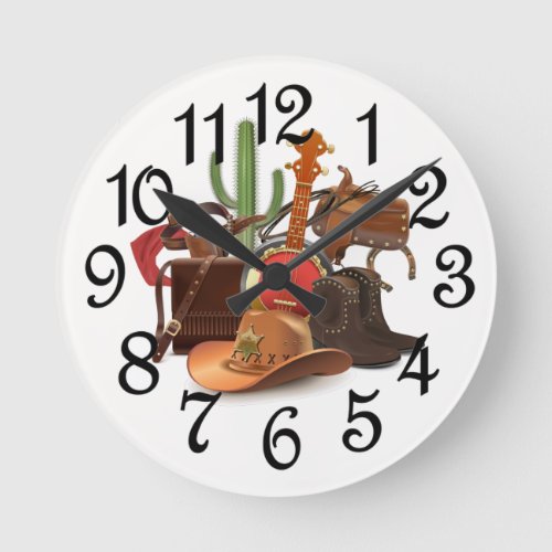 Western Sheriff Round Clock