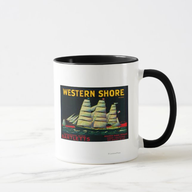 Western Shore Pear Crate LabelHood, CA Mug (Right)
