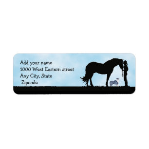 Western Silhouette Return Address Label