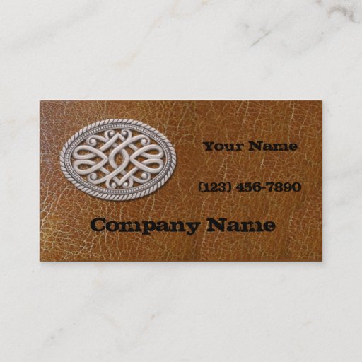 Customizable Belt Buckle and Leather Business Cards