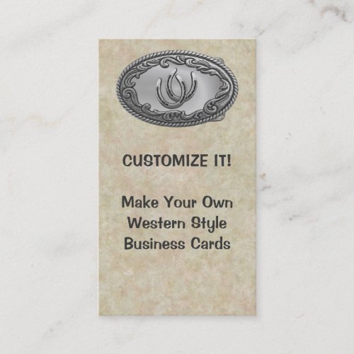 Western Silver Buckle Business Cards