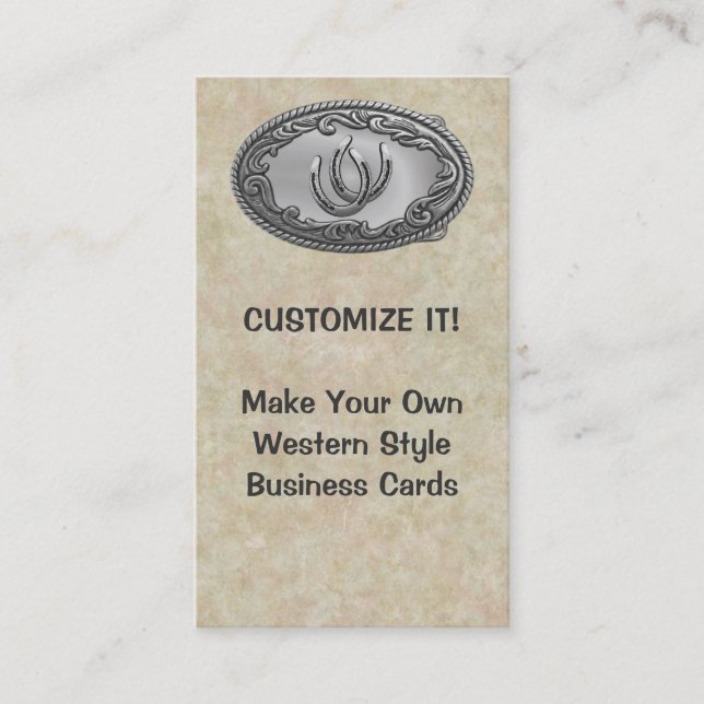 Western Silver Buckle Business Card (Front)