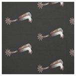 Western Silver Cowboy Spur On Black Fabric