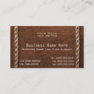 Western Simulated Leather Look Business Card