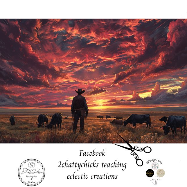 Western Sky Cowboy Trail Ride Decoupage Tissue Paper (Creator Uploaded)