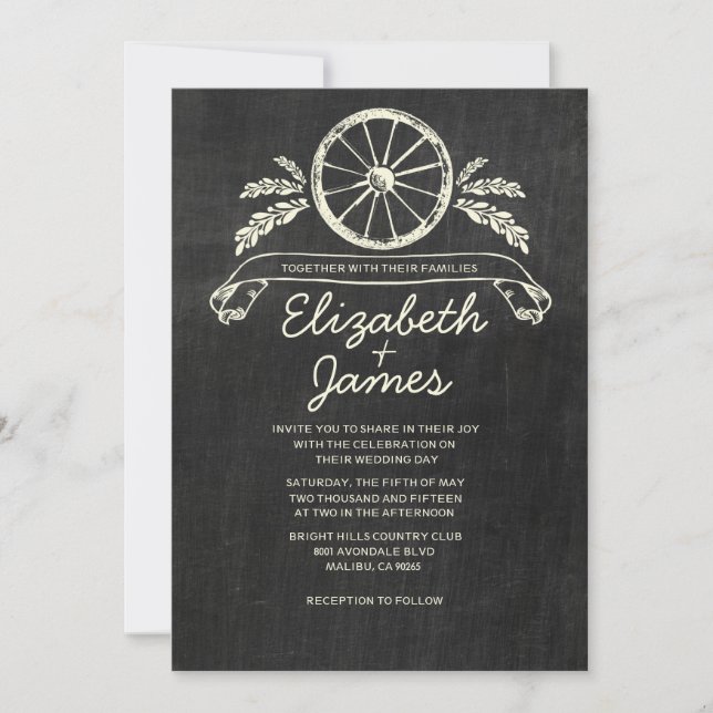 Western Slate Wedding Invitations (Front)