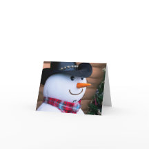 Western Snowman Folded Holiday Card