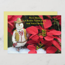 Western Snowman's Christmas - Holiday Party Invitation