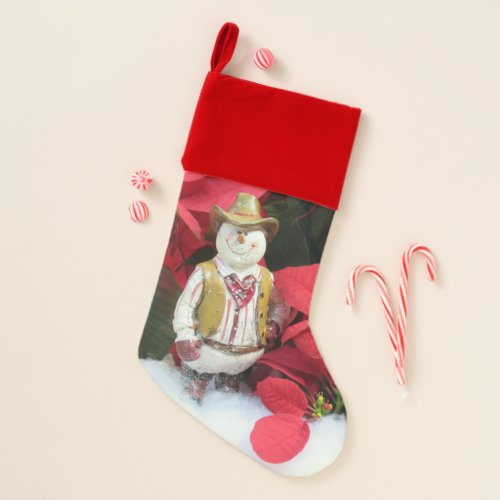 Western Snowmans Christmas Stocking