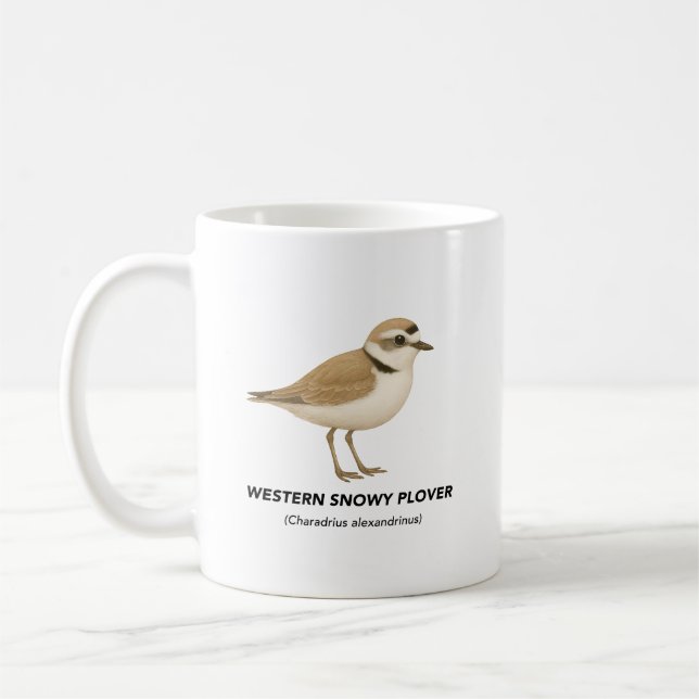 Western Snowy Plover - Birds of California Coffee Mug (Left)