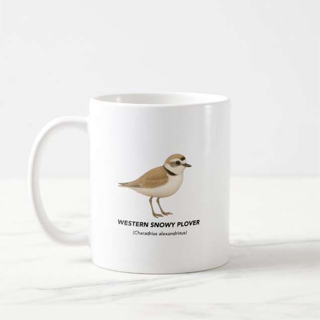 Western Snowy Plover - Birds of California Coffee Mug (Left)