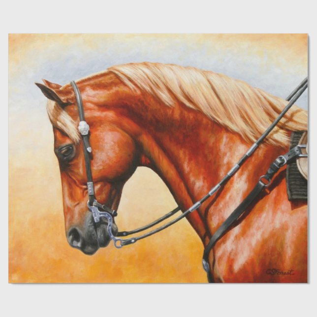 Western Sorrel Quarter Horse Wrapping Paper (Flat)