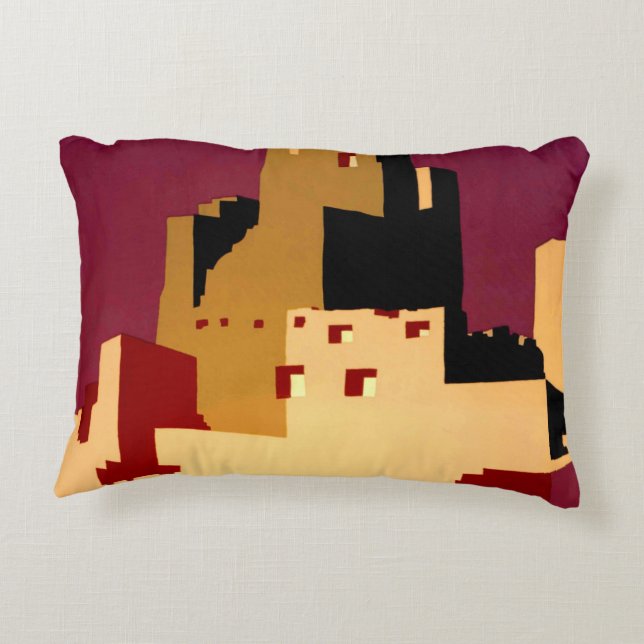 Western Southwest Pueblo WPA National Accent Pillow (Back)