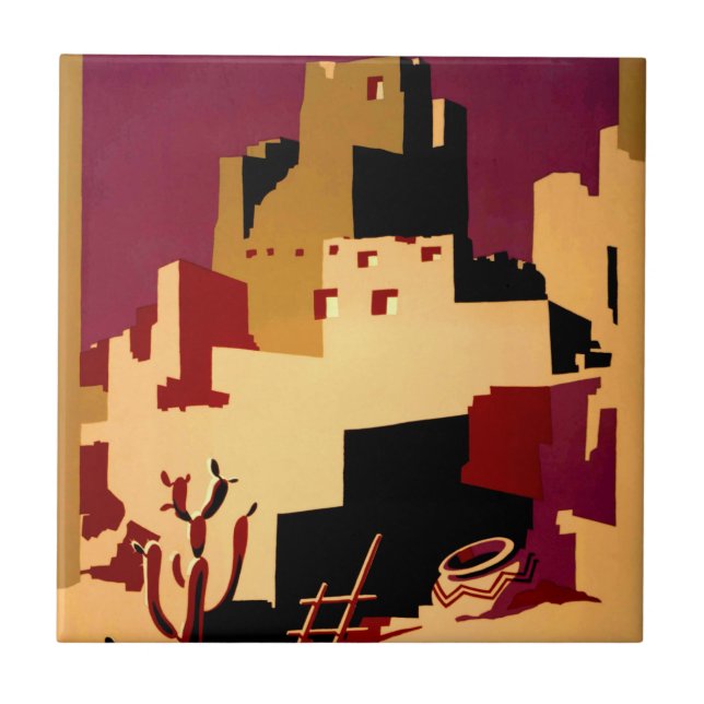 Western Southwest Pueblo WPA National Ceramic Tile (Front)