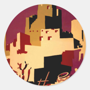Western Southwest Pueblo WPA National Classic Round Sticker