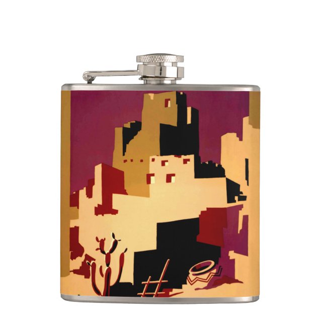 Western Southwest Pueblo WPA National Flask (Front)