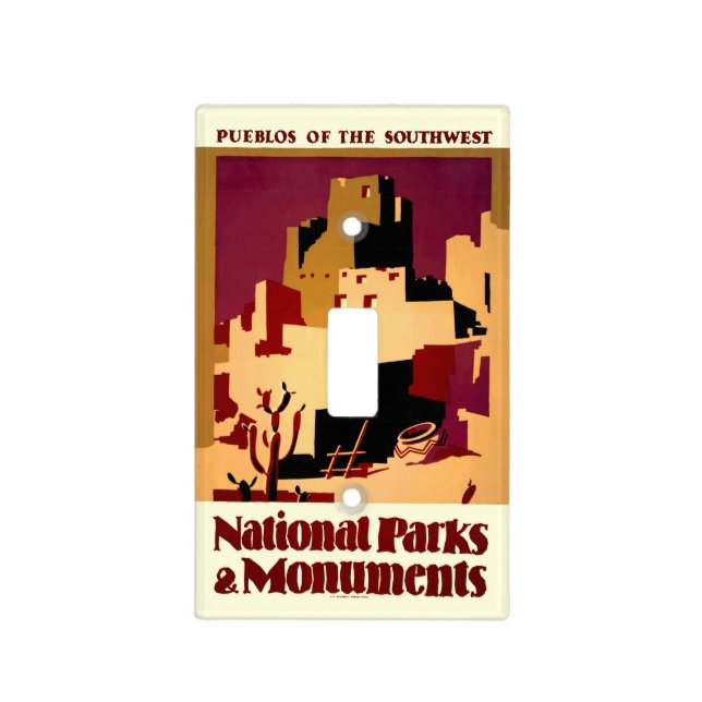 Western Southwest Pueblo WPA National Light Switch Cover (Front)