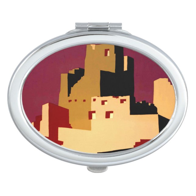 Western Southwest Pueblo WPA National Makeup Mirror (Front)