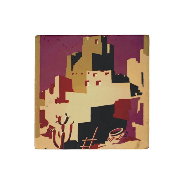Western Southwest Pueblo WPA National Stone Magnet (First Magnet)