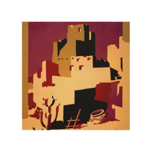Western Southwest Pueblo WPA National Wood Wall Decor