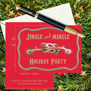 Western Spurs Jingle All The Way Christmas Invitation