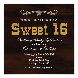 Country Sweet 16 Invitations 4
