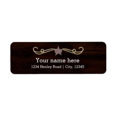 Western Star Country Wooden Address Sticker Label