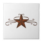 WESTERN STAR SCROLL TILE<br><div class="desc">Decorate your western project with a star.</div>