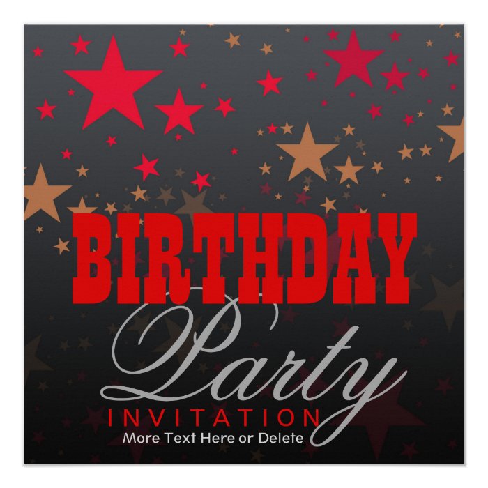 Western Stars Party Birthday Invitation