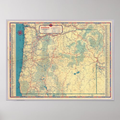 Western States road map Poster